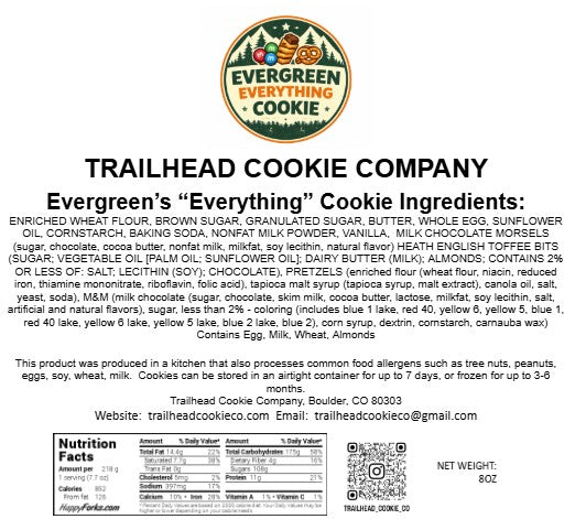 Evergreen "Everything" Cookie - A taste of the Colorado Rockies in every bite