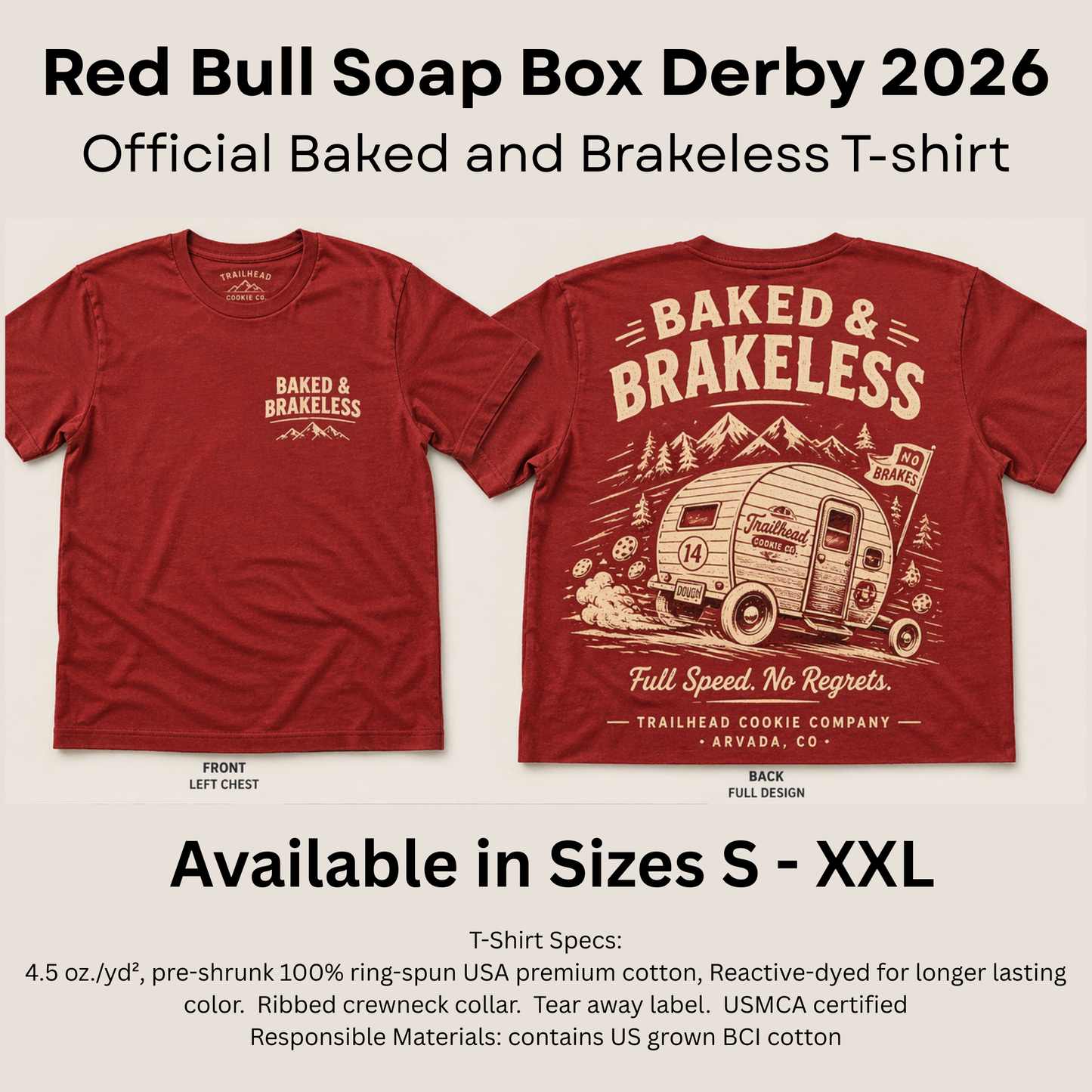 BAKED & BRAKELESS Red Bull Soapbox Race Denver T-Shirt